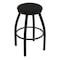 Holland Bar Stool Co 30" Swivel Bar Stool, Black Wrinkle, Canter Espresso Seat X802 - alternate 1